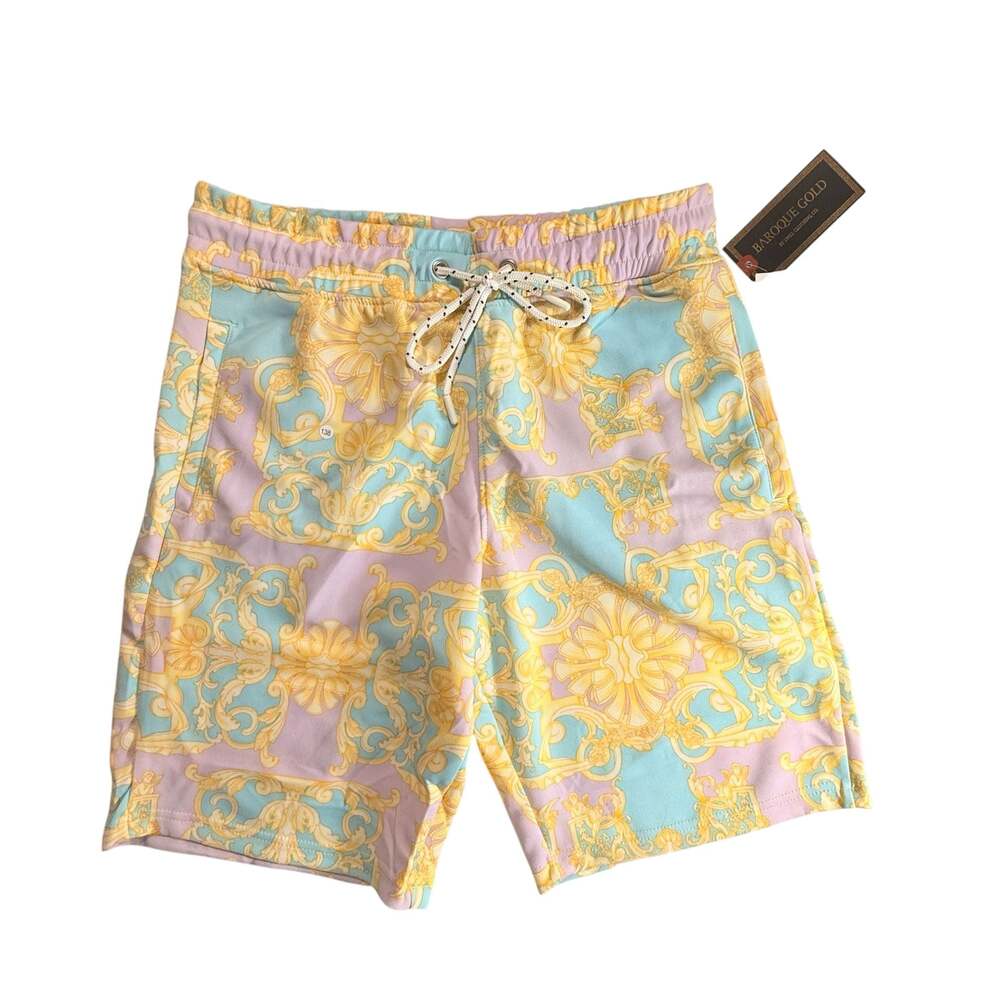 Baroque Gold by Drill Clothing Co. Men's Graphic Print Swim Shorts